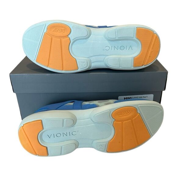 Vionic Amalia Azure Bungee Lace Support Shoe Blue 9 Medium - Picture 7 of 9